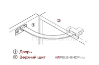 Ограничитель раскрытия фасада справа 150мм+отв планка, сталь Hafele
