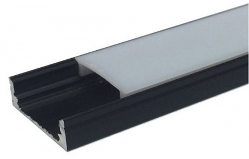 Профиль накладной  16*7*3000 Черный матовый, ком-т с матовым экраном(23847)
