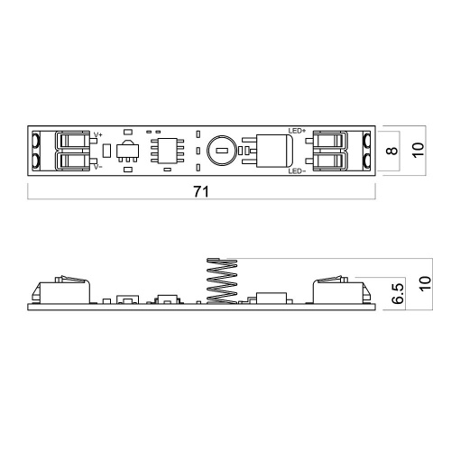 08.800.00.338 Микровыключатель с диммером 12V/24V, 60W/120W на прикосновение