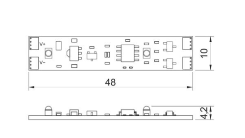 Микровыключатель с диммером 12V/24V, 60W/120W на взмах руки (22874)