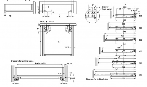 552.21.714+433.10.545 Комплект ящика Matrix Box A 89*450, белый
