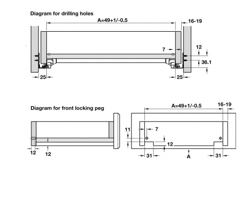 552.21.714+433.10.545 Комплект ящика Matrix Box A 89*450, белый