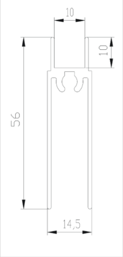 Профиль гориз.ниж Серый кашемир 5,4 (ПВХ)(продажа кратно 0,9м)