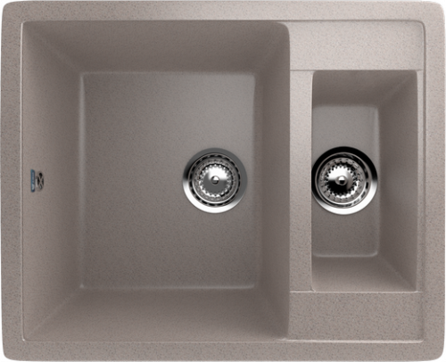 Мойка Ulgran U-106-302, квадрат/доп.чаша 600*485, песочный