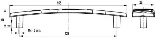 Ручка - скоба FS- 189 128 хром глянцевый (30) ВЫВОДИМ
