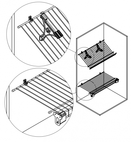 Полка сетчатая 500*3000, черный муар (4)