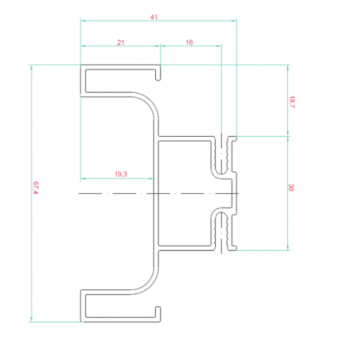 Анодир. профиль C вертикальный Премиум Лайн Чёрный 3м/18мм