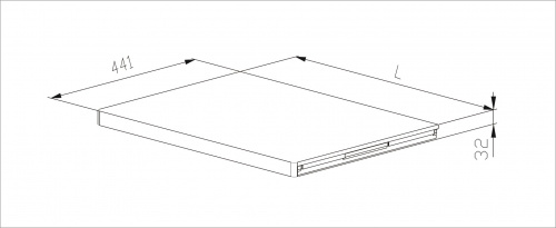 Полка стационарная L=450, серия 460, 375W БЕЛОЕ ДЕРЕВО/БЕЛЫЙ