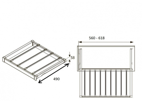 Вешалка для брюк ELITE 600мм с доводчиком, цвет белый  GTV