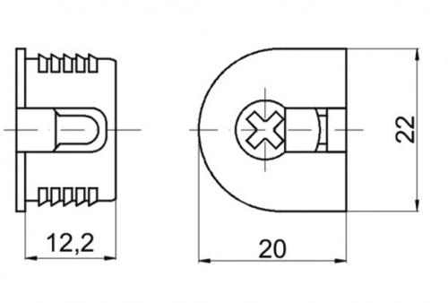Стяжка эксцентриковая VB 35М, полка 16мм, черный, пластик Hettich