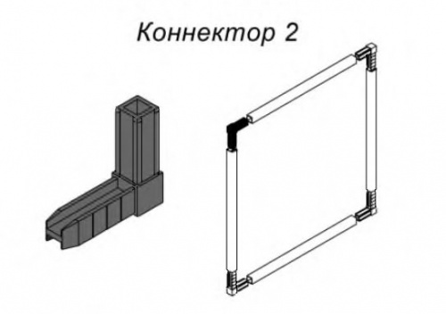 LK2-10 Коннектор 2, черный (30)Найди