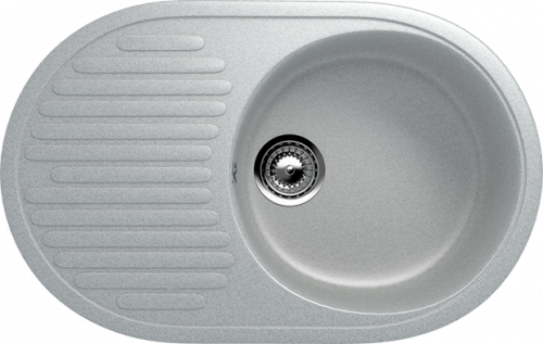 Мойка Ulgran U-107-310, круг/крыло 720*455 серый