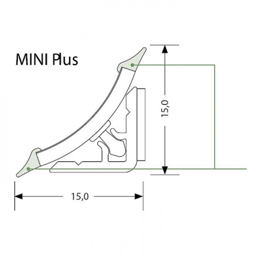 Плинтус-мини Mini Plus Алюминий 157L 4,2 м