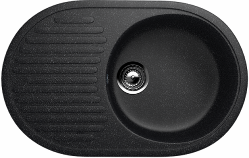 Мойка Ulgran U-107-308, круг/крыло 720*455, черный