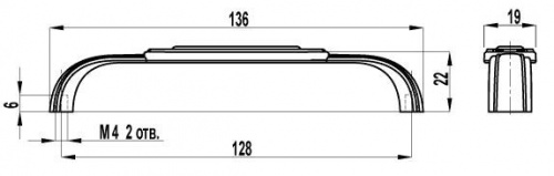 Ручка - скоба FS- 139 128 бронза полированная/белый