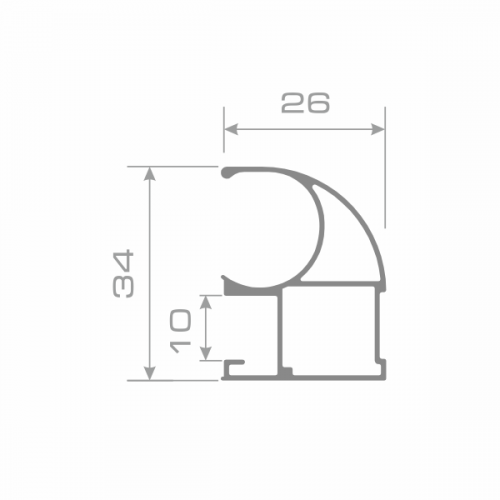 Вертикальный профиль С открытый Графит Soft-touch 5.4м ТАНДЕМ