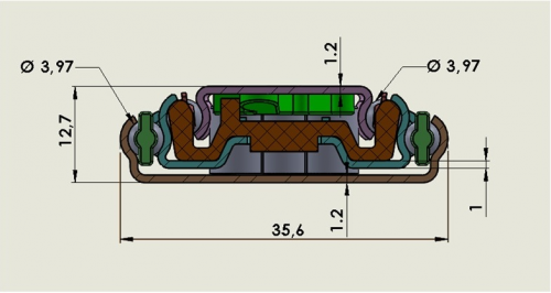 Шариковые направляющие SO-CLASS  35 мм L = 450 мм (Samet)