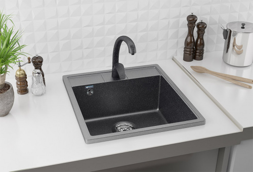Мойка Ulgran U-406-310,квадрат 500*445, серый