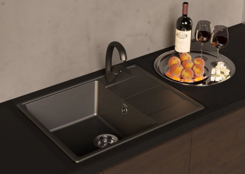 Мойка Ulgran QUARTZ PRIMA 650-08, прямоуг 650*500, космос