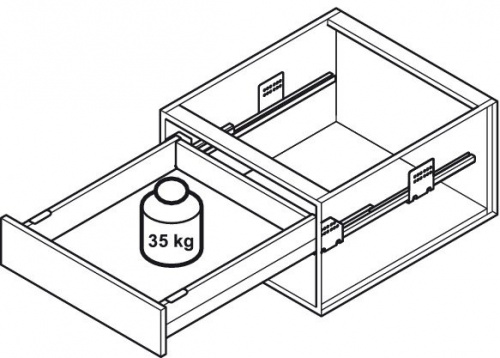 Комплект ящика Matrix Box S 84*500, серый 35кг soft-close