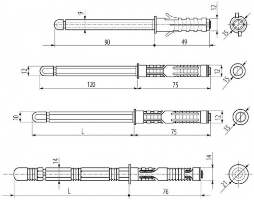 Менсолодержатель скрытый для стен (глубина 70мм) 10*145 GTV