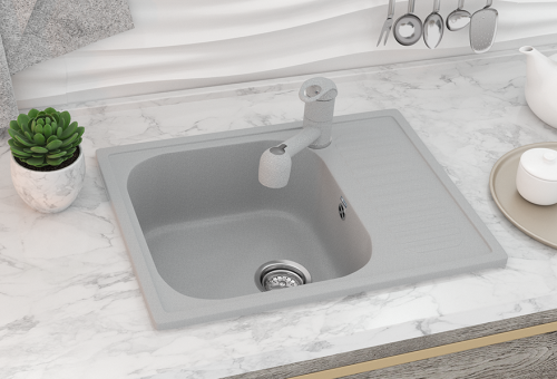 Мойка Ulgran U-202-309, квадрат/крыло 640*490, темно-серый