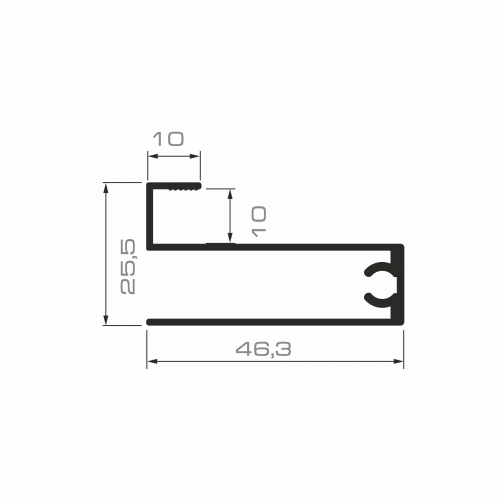 Профиль горизонт нижний БЕЗ КАМЕРЫ Белый муар 6,0 м (Узкая система) ТАНДЕМ(кратность 1м)