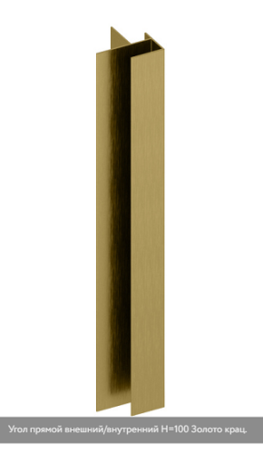 GOLA Угол прямой внешний/внутренний для цоколя Н=100, Золото крац. (brush polish) АРИСТО