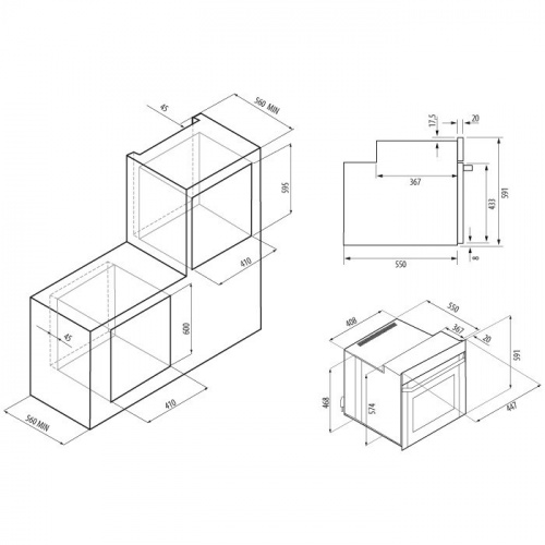 Эл. духовка KRONA BREVE 45 BL черный