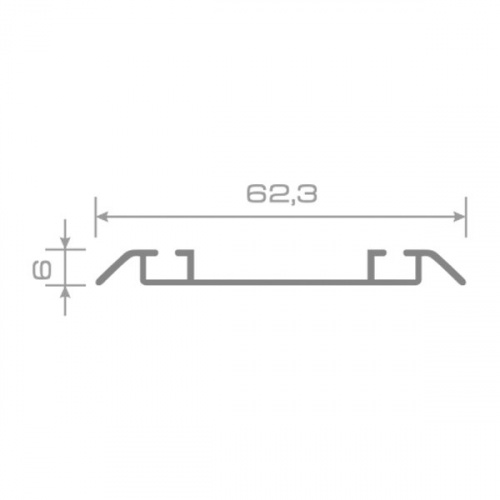 Направляющая нижн  Графит брашед 6 м. ТАНДЕМ(кратность 2/3/6м)