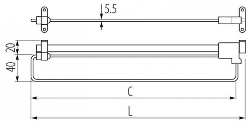 Штанга выдвижная 400 мм хром (80) ТМР