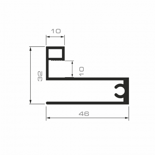 Профиль горизонт нижний С КАМЕРОЙ  Черный муар 6,0 м (Узкая система) ТАНДЕМ(кратность 1м)