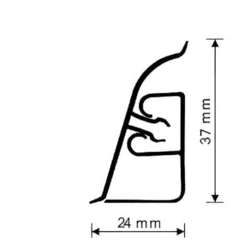 Плинтус АР850-1110Р Белый матовый  3000*37*24мм (ФЭ1110)