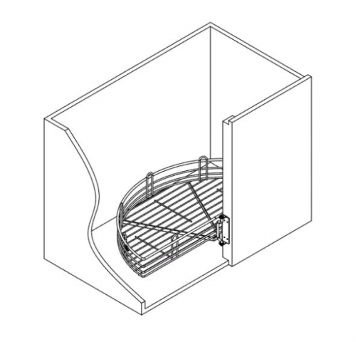 Карусель 1/2 в угловую базу, хром