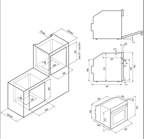 Эл. духовка KRONA ROMANA 60BL черный