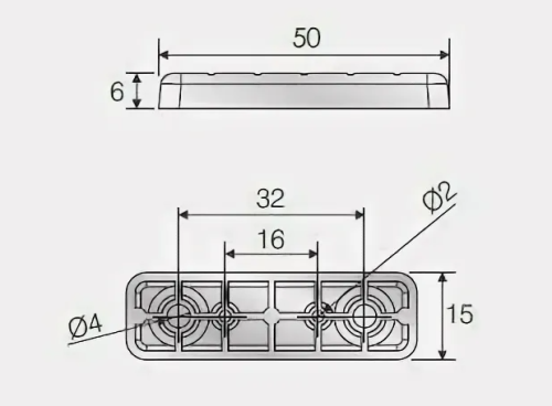 Подпятник 50х16*6мм, черный (1000) Mesan