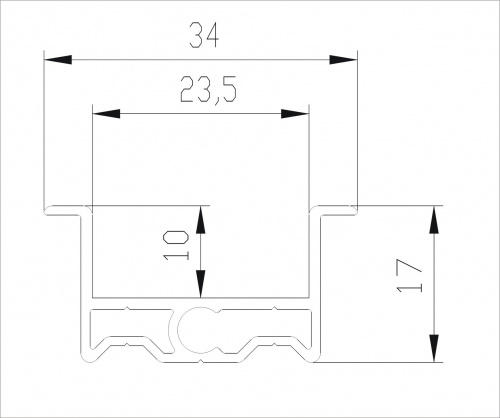 NOVA Рамка средняя открытая  5,4м матовый хром (кратно 0,9)