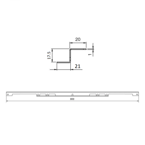 15777 Термозащитный профиль для духового шкафа (комплект) металлик