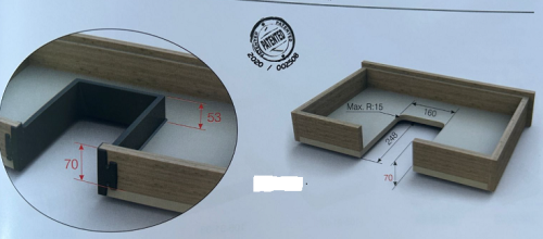U-образный квадратный пластиковый ограничитель для сифонов, Н-70мм Серый